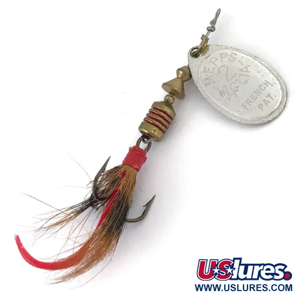 Vintage   Mepps Aglia 2 Dressed, 3/16oz Silver spinning lure #15447