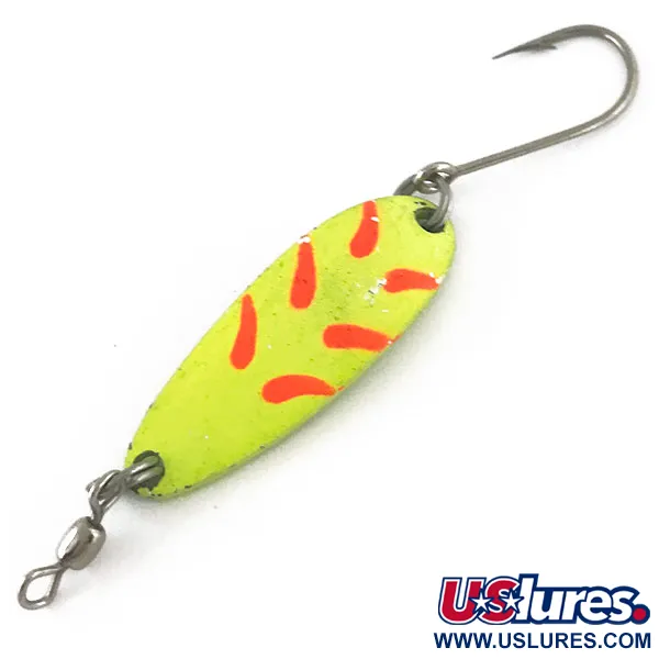 Vintage  Luhr Jensen Krocodile, 1/3oz Chartreuse fishing spoon #15475