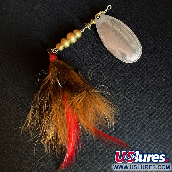 Vintage   Mepps Aglia 5 Dressed, 1/2oz Brass spinning lure #15509