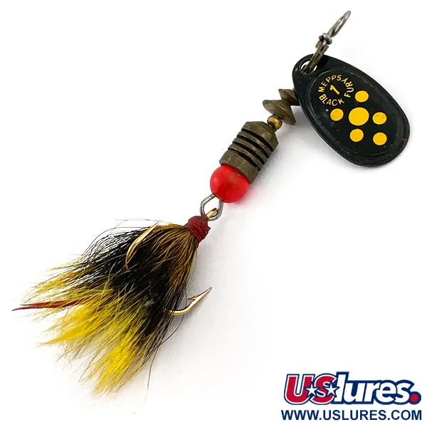 Vintage   Mepps Black Fury 1 Dressed (squirrel tail), 1/8oz  spinning lure #15555