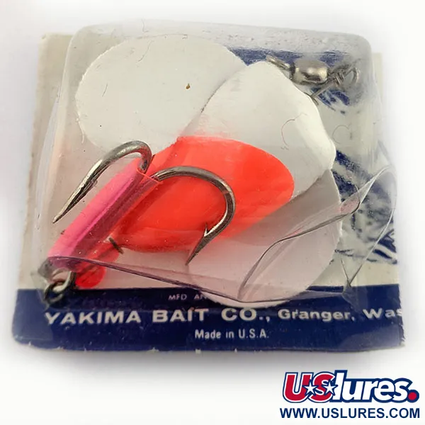  Yakima Bait Spin-N-Glo, 1/3oz White/orange spinning lure #16462