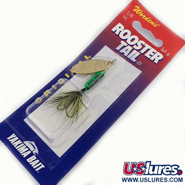  Yakima Bait Worden’s Original Rooster Tail, 1/8oz Gold spinning lure #15741