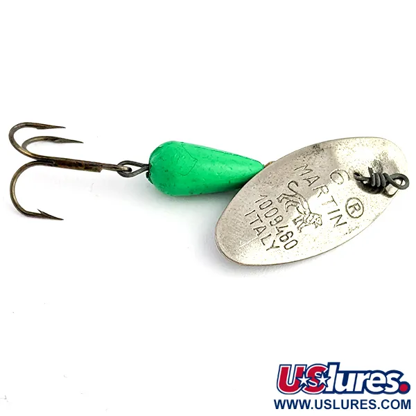 Vintage   Panther Martin 6, 3/16oz Silver / Green spinning lure #16339
