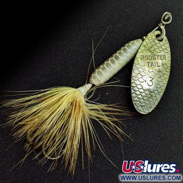 Vintage  Yakima Bait Worden’s Original Rooster Tail 3, 3/16oz Silver spinning lure #15976