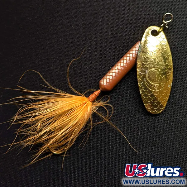 Vintage  Yakima Bait Worden’s Original Rooster Tail, 1/4oz Gold spinning lure #15991