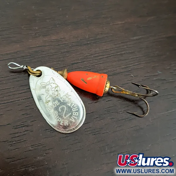 Vintage   Blue Fox Super Vibrax 2, 3/16oz Silver spinning lure #16141