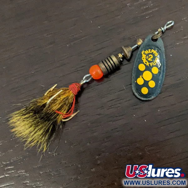 Vintage   Mepps Black Fury 2 Dressed (squirrel tail), 3/16oz  spinning lure #16454