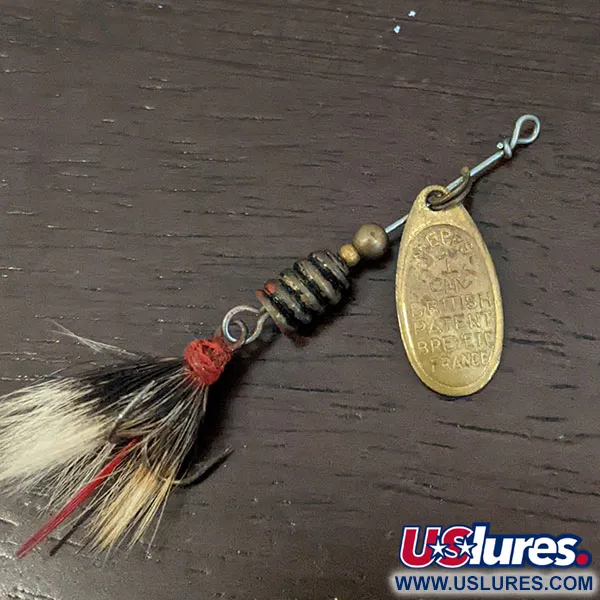 Vintage   Mepps Comet 1 Dressed (1960), 1/8oz Brass spinning lure #16455