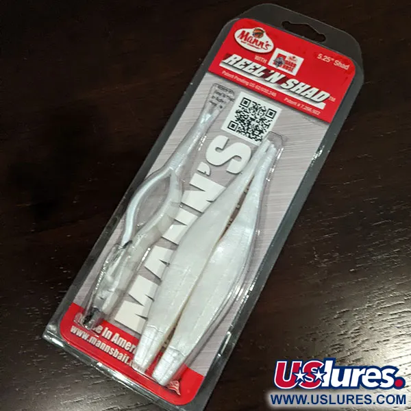  Mann's Bait  Mann's Reel'N Shad, 1/2oz pearl white fishing #20132