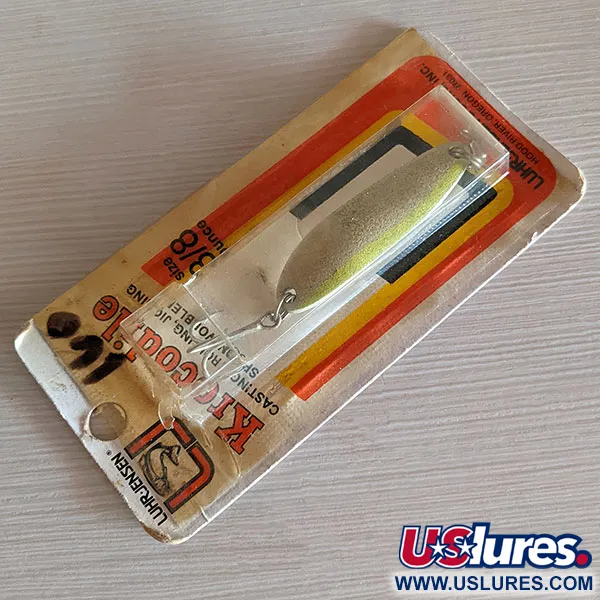  Luhr Jensen ​Krocodile #3 Glow (1970s), 1/2oz  Glow/Nickel fishing spoon #16496