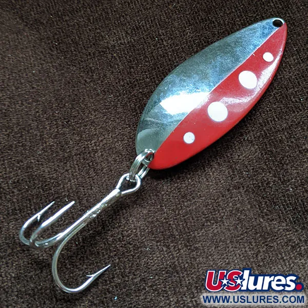 Vintage  Seneca Little Cleo (Hula Girl), 3/4oz Red/White/Nickel fishing spoon #16524