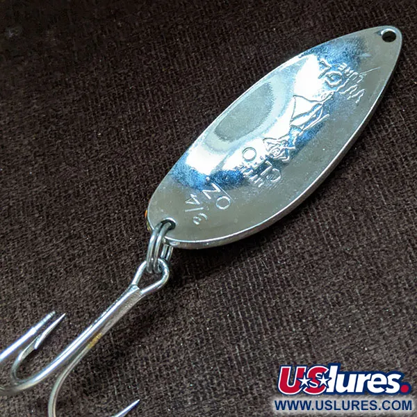 Vintage  Seneca Little Cleo (Hula Girl), 3/4oz Оrange/nickel fishing spoon #16525