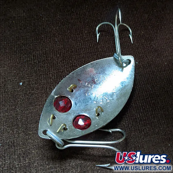 Vintage  Eppinger Red Eye Junior, 1/2oz Nickel/red eyes fishing spoon #16527