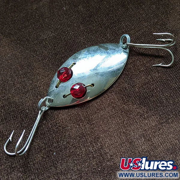 Vintage  Eppinger Red Eye Junior, 1/2oz Nickel/red eyes fishing spoon #16527