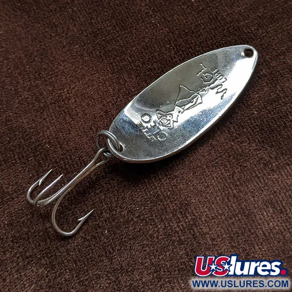 Vintage  Seneca Little Cleo (Hula Girl), 1/2oz Nickel/blue fishing spoon #16529