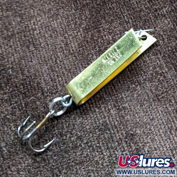 Vintage   Luhr Jensen Super-Duper 502, 3/32oz Gold fishing spoon #16531