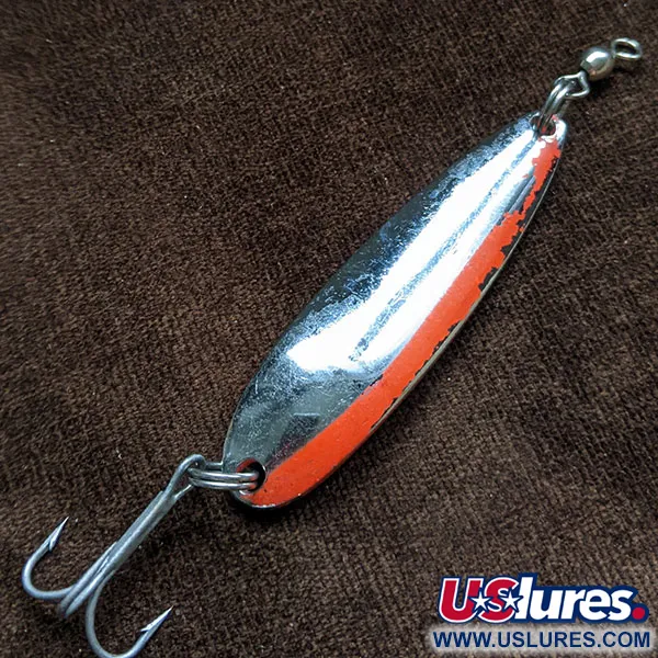 Vintage  Luhr Jensen Krocodile #4, 2/3oz Nickel/Red fishing spoon #16551