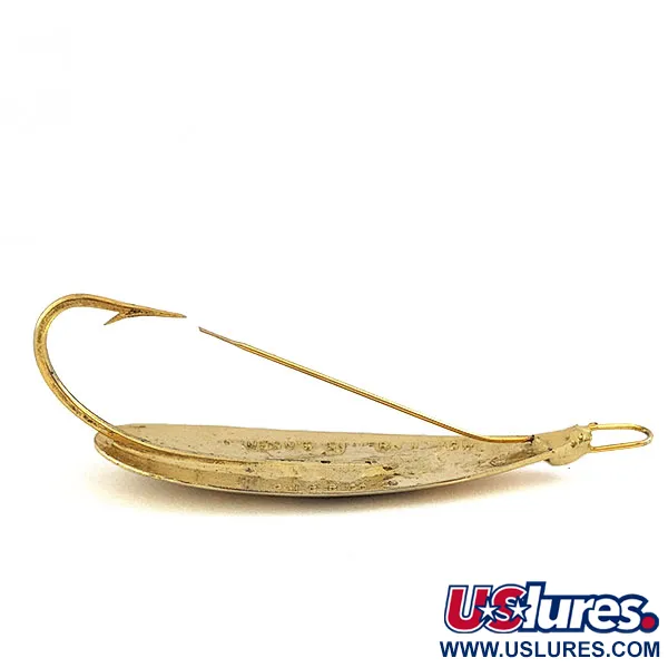 Vintage  Johnson johnson Silver Minnow, 2/5oz Gold fishing spoon #16555