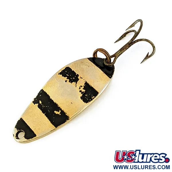 Vintage   Seneca Little Cleo, 1/4oz Gold/black fishing spoon #16558