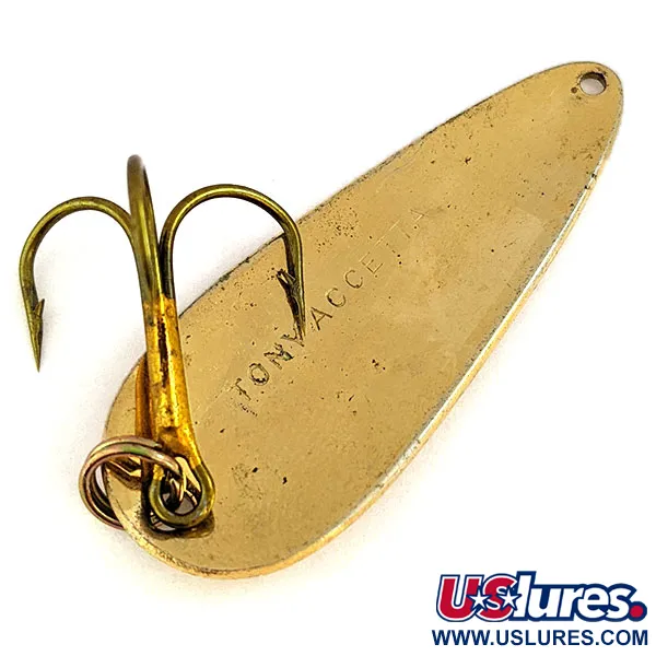 Vintage   Tony Accetta Tony's Spoon, 2/5oz Gold/blue fishing spoon #16559