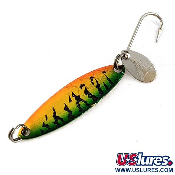 Vintage  Luhr Jensen Needlefish 1, 1/16oz Fire Tiger/Gold fishing spoon #16564