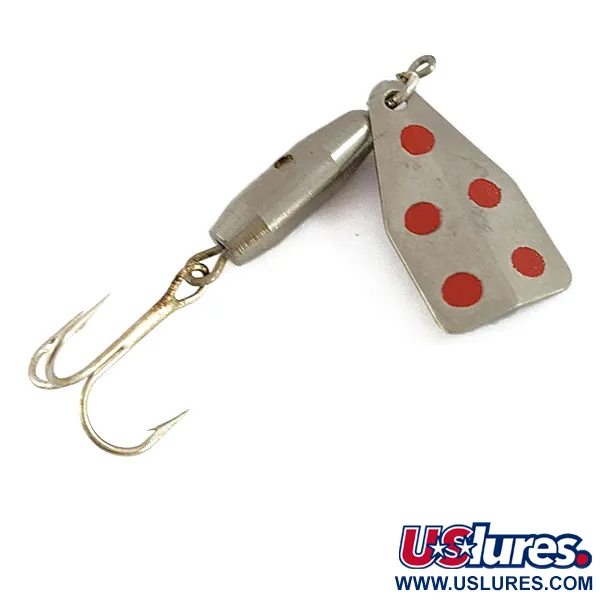 Vintage  Jake's Lures  Jake's Stream-a-Lure, 3/16oz Nickel/Red spinning lure #16567