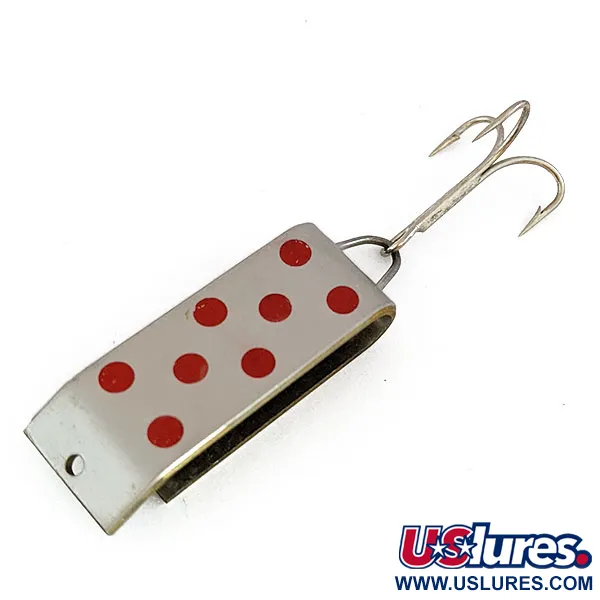 Vintage   Jake's Lures Lil Jake, 1/3oz Nickel/Red fishing spoon #16569