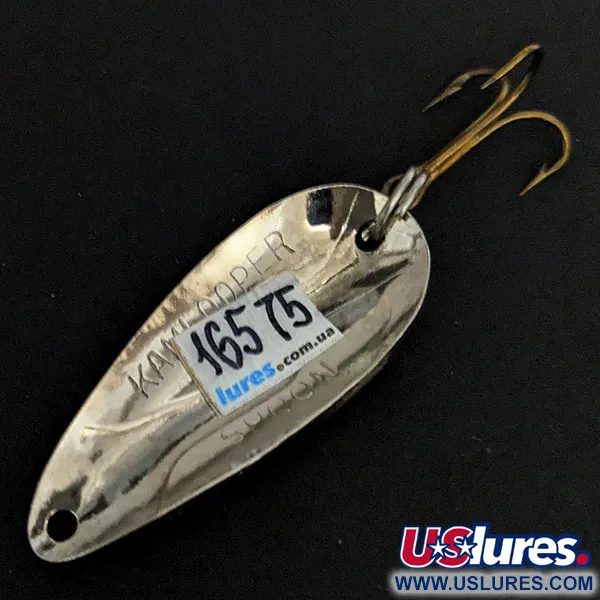 Vintage  Acme Kamlooper UV, 2/5oz Nickel/neon orange fishing spoon #16575