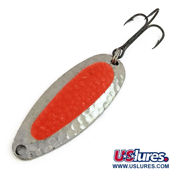 Vintage   ​Nebco Pixee UV, 1/2oz Nickel/orange fishing spoon #16577