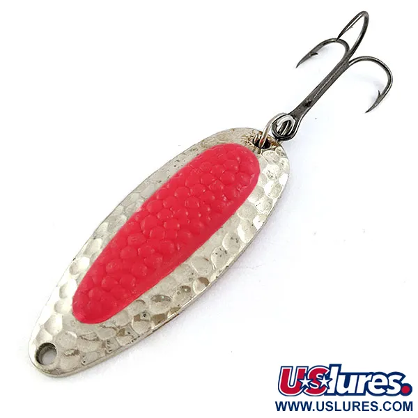 Vintage   Blue Fox Pixee UV, 1/2oz Hammered nickel/pink uv fishing spoon #16578