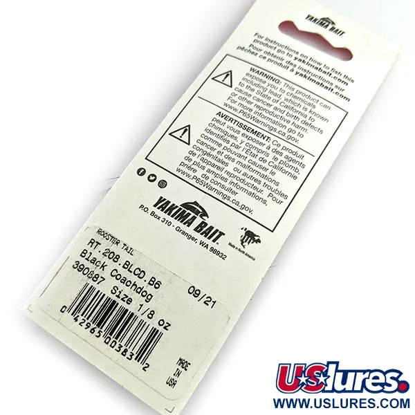  Yakima Bait Worden’s Original Rooster Tail, 1/8oz Gold/black spinning lure #16590