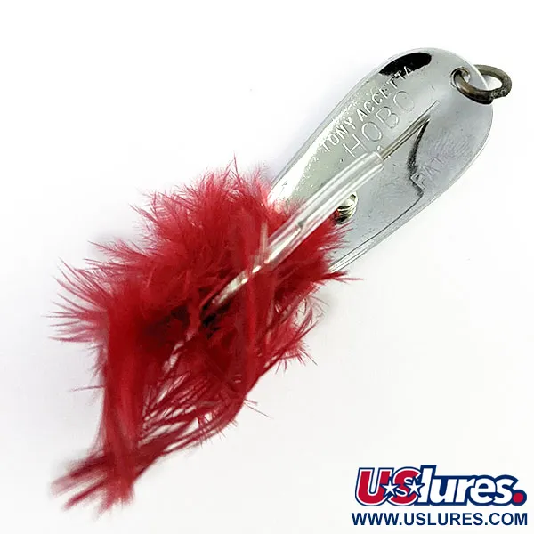 Vintage   Tony Accetta HOBO, 2/5oz Nickel/Red fishing spoon #16599