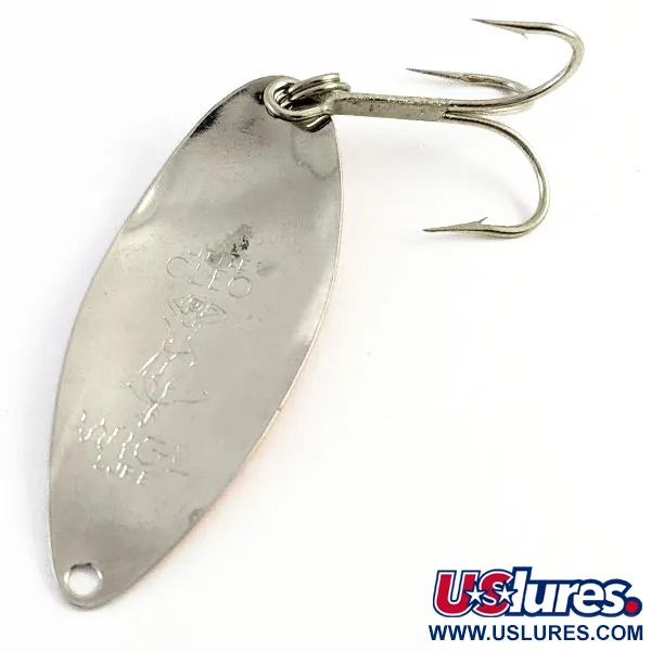 Vintage  Seneca Little Cleo (Hula Girl) Troll, 1/4oz Nickel/orange fishing spoon #16602