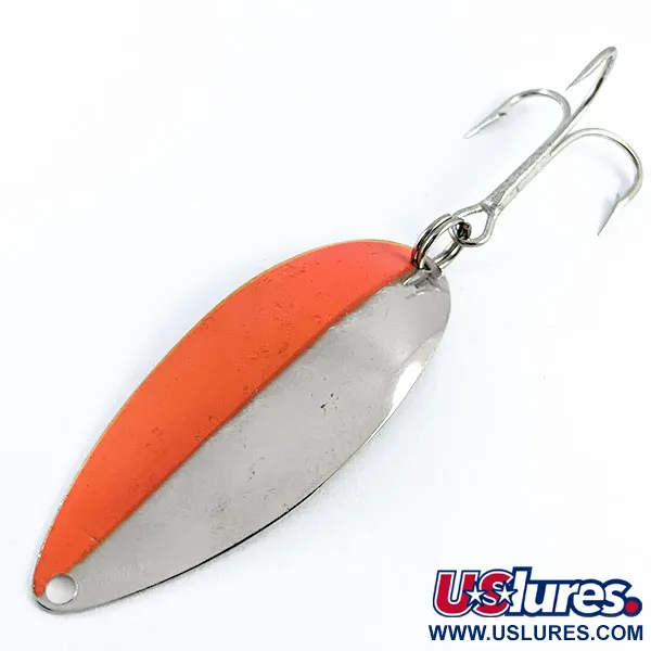 Vintage  Seneca Little Cleo (Hula Girl) Troll, 1/4oz Nickel/orange fishing spoon #16602