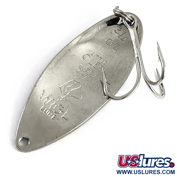 Vintage  Seneca Little Cleo (Hula Girl), 3/4oz Nickel/blue fishing spoon #16603