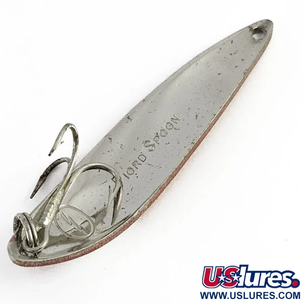 Vintage  Acme Fiord Spoon Lightning (1950s), 2/5oz Nickel/Red/White fishing spoon #16607