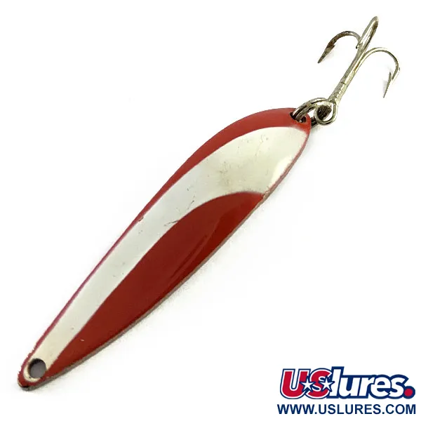 Vintage  Acme Fiord Spoon Lightning (1950s), 2/5oz Nickel/Red/White fishing spoon #16607