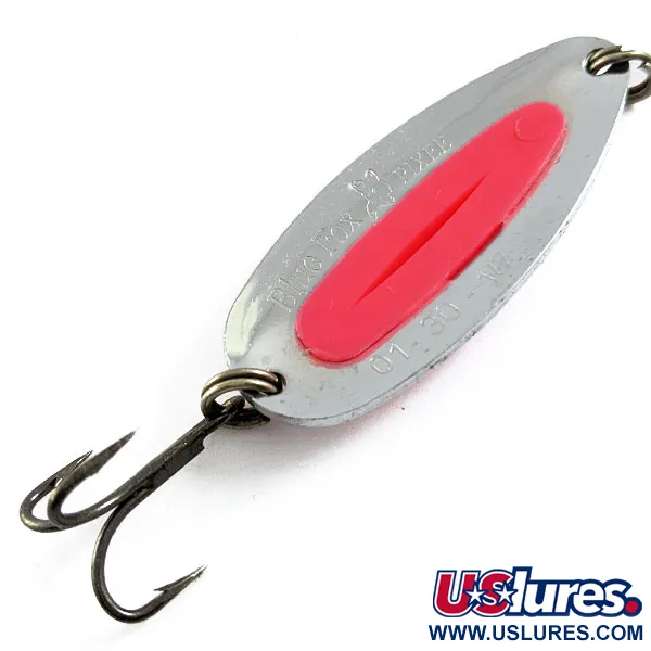 Vintage   Blue Fox Pixee UV, 1/2oz Ожиданий нікель/рожевий UV - світиться в ультрафіолеті fishing spoon #16632