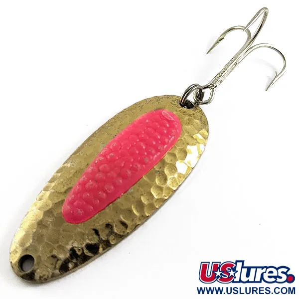 Vintage   Blue Fox Pixee UV, 3/4oz Hammered gold/pink UV  fishing spoon #16633