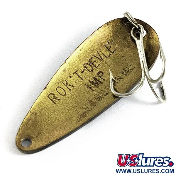 Vintage  Eppinger Dardevle Bass Rok't Imp, 3/4oz Чёрный/белый/латунь fishing spoon #16636