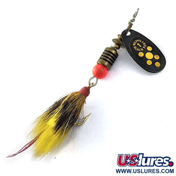 Vintage   Mepps Black Fury 1 Dressed, 1/8oz  spinning lure #17715