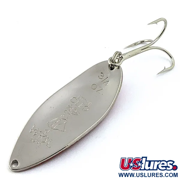 Vintage  Eppinger Little Cleo (Hula Girl), 3/4oz Red/White/Nickel fishing spoon #16655