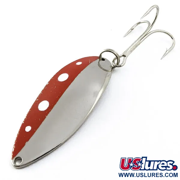 Vintage  Eppinger Little Cleo (Hula Girl), 3/4oz Red/White/Nickel fishing spoon #16655