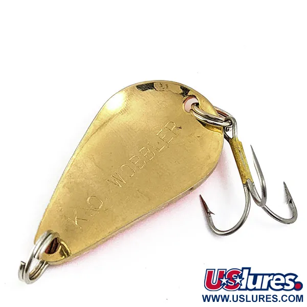 Vintage  Acme K.O. Wobbler , 1/2oz Gold/Orange fishing spoon #16663