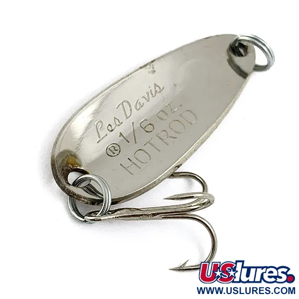 Vintage  Luhr Jensen Les Davis Hotrod, 1/4oz Nickel/Red fishing spoon #16670