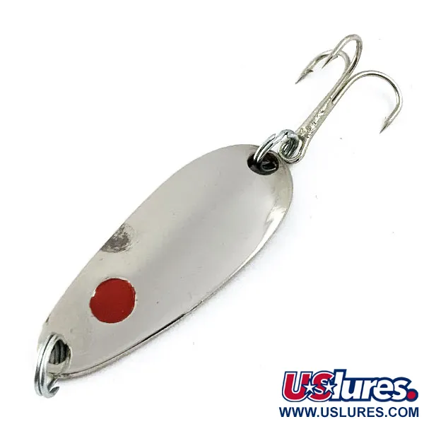 Vintage  Luhr Jensen Les Davis Hotrod, 1/4oz Nickel/Red fishing spoon #16670