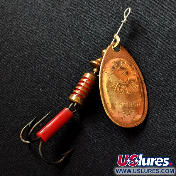 Vintage   Mepps Aglia 3, 1/4oz Copper spinning lure #16736