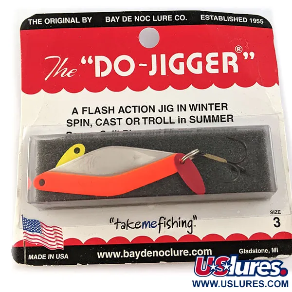   Bay de Noc Do-Jigger #3, 1/3oz Nickel/orange fishing spoon #16755