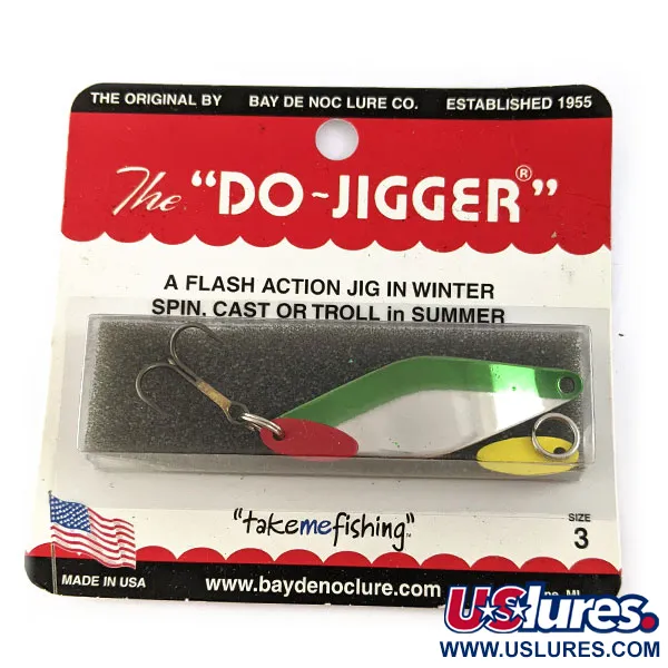   ​Bay de Noc Do-Jigger #3, 1/3oz Никель/зелёный fishing spoon #16756