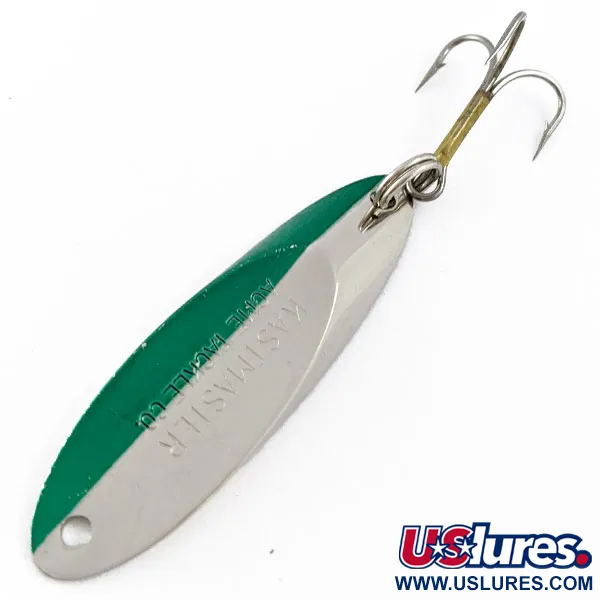 Vintage  Acme Kastmaster, 1/2oz Nickel/Green fishing spoon #17498
